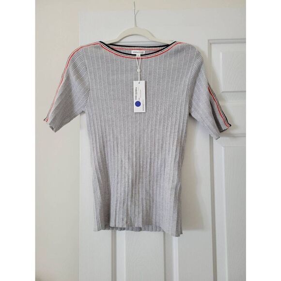 Minnie Rose Ripped Crew With Tipping L NWT - Picture 1 of 8